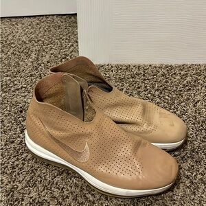 Nike Women's Tan Perforated Slip-On Sneakers